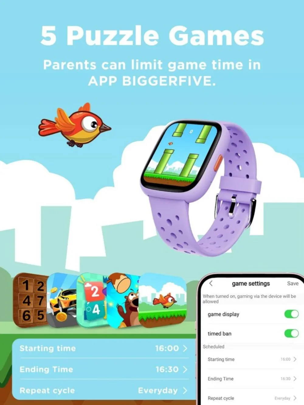 Kids Smart Watch with Fitness Tracker, 1.8